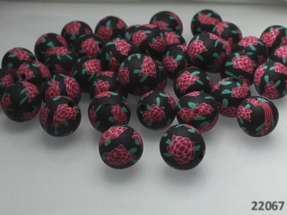 Fimo korálky kulaté 12mm ČERNÉ