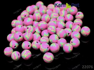 Fimo korálky kuličky 10mm RŮŽOVÉ