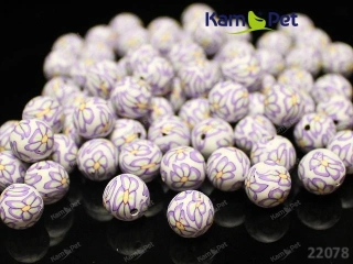 Fimo korálky kuličky 10mm BÍLÉ