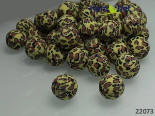 Fimo korálky kuličky 12mm HNĚDÉ