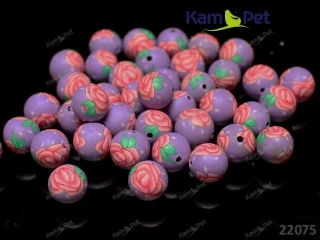 Fimo korálky kuličky 12mm FIALOVÉ