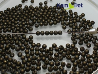 Kovové korálky kuličky 4mm HNĚDÁ