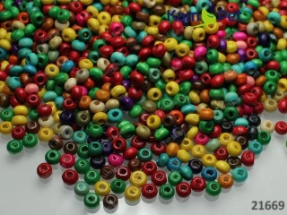 Dřevěné korálky kulaté 4/3mm MIX
