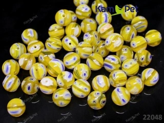 Skleněné korálky kuličky 10mm ŽLUTÁ