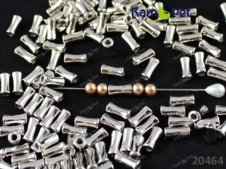 Akrylové korálky válečky pokovené 11/5mm STŘÍBRNÁ